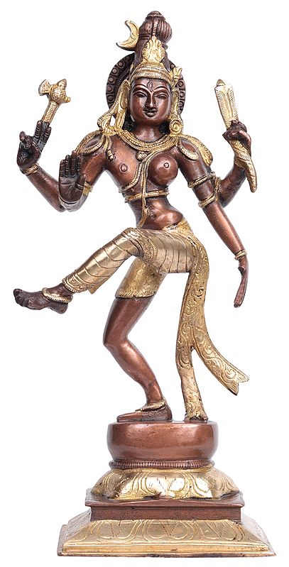 12" Dancing Ardhanarishvara Brass Statue - Handcrafted Divine Fusion of Shiva & Parvati