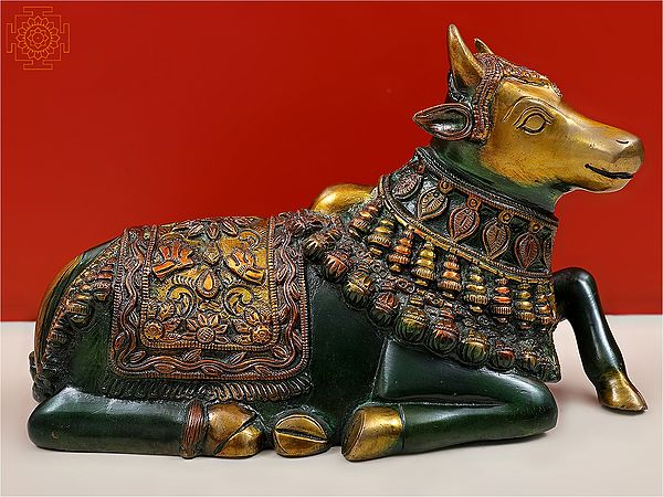 10" Brass Nandi Statue - The Faithful Guardian