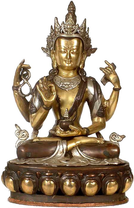 16" The Buddhist Deity, A Composite Image In Brass | Handmade | Made In India