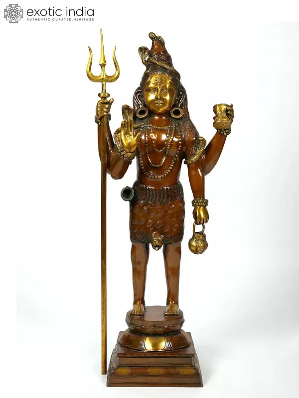 40" Large Brass Standing Lord Mahadeva Shiva