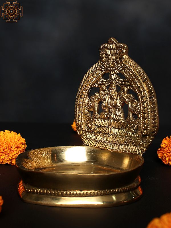 5 Small Gajalakshmi Lamp In Brass