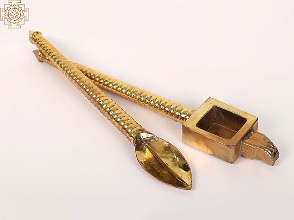 Brass Homa Spoon Set for Vedic Sacrifices (Yajna)
