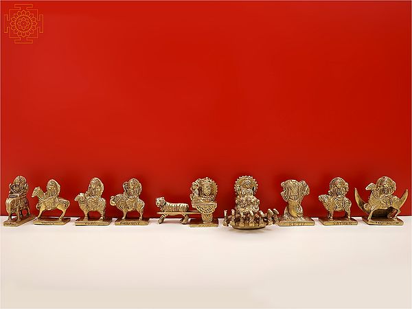 2" Small Navagraha Set in Brass