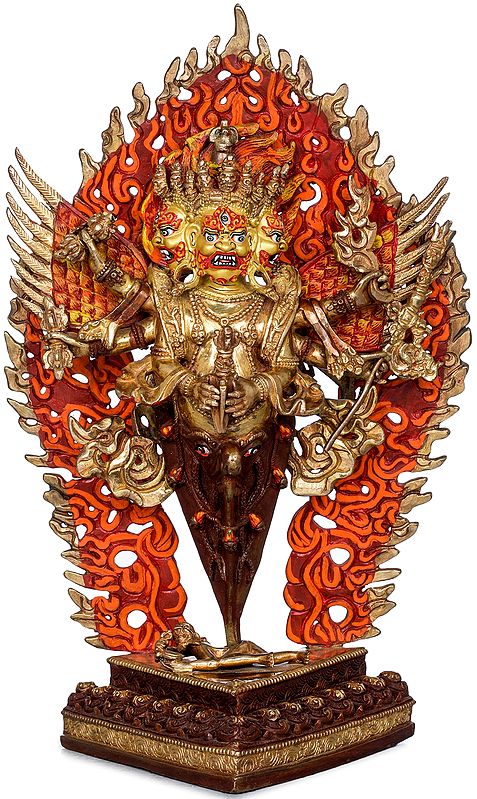 The Wrathful Tibetan Buddhist Heruka Vajarkila or Vajrakumara (Made in Nepal)