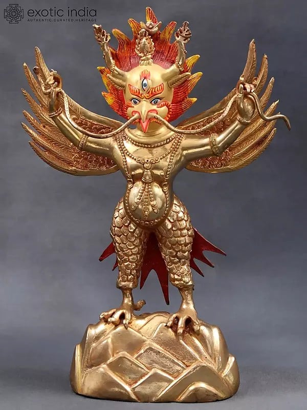 Standing Garuda, With a Snake In His Hand - Made in Nepal