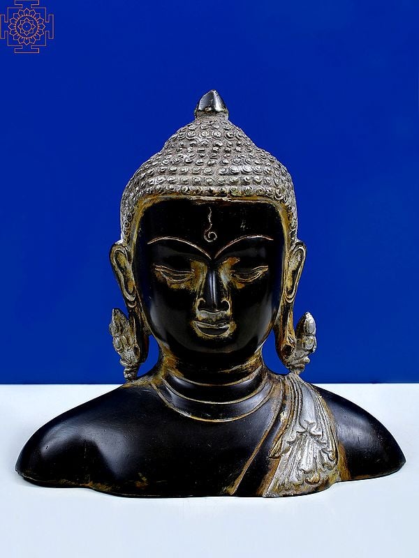 6" Small Lord Buddha Head In Brass