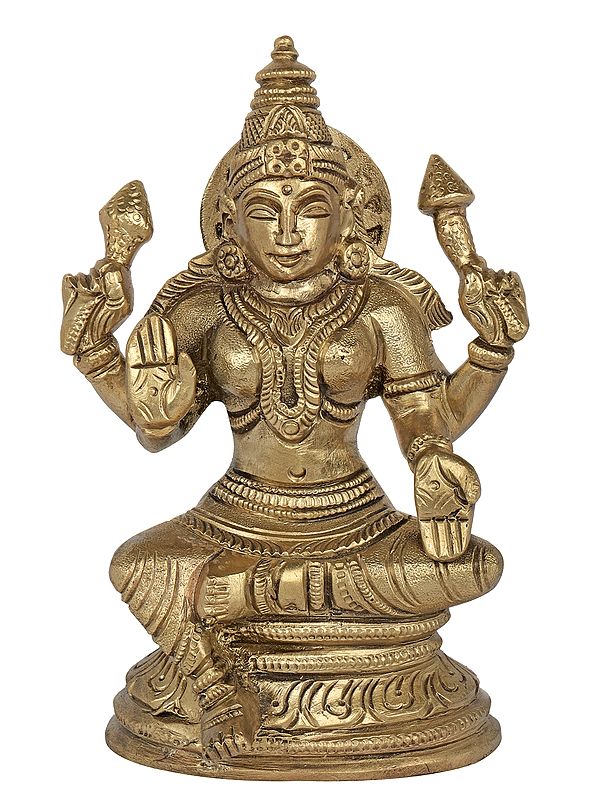 5" Small Maa Lakshmi in Ashirwad Mudra | Handmade | Made In South India