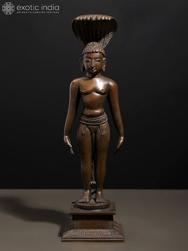 12" Standing Mahaveer Swami | Handmade | Madhuchista Vidhana (Lost-Wax) | Panchaloha Bronze from Swamimalai