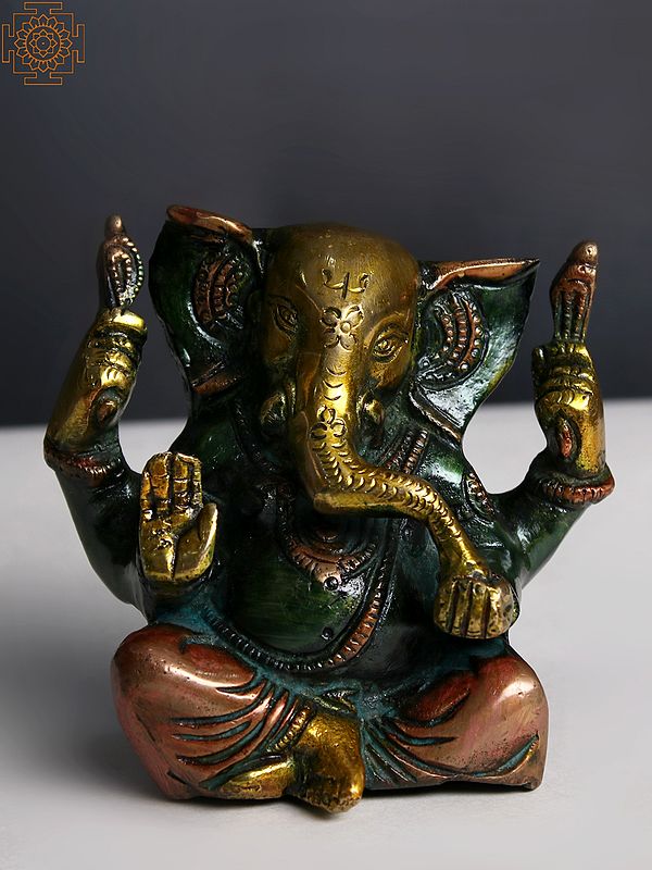 3" Small Brass Lord Ganesha