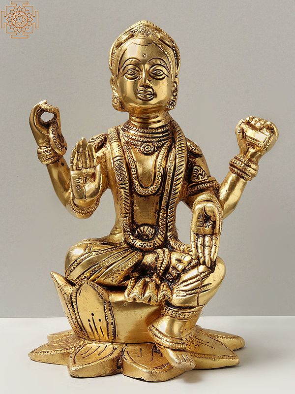 7" Brass Bala Tripura Sundari Statue | Handcrafted In India