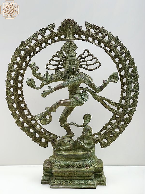 20" Antiquated Nataraja In Brass | Handmade | Made In India