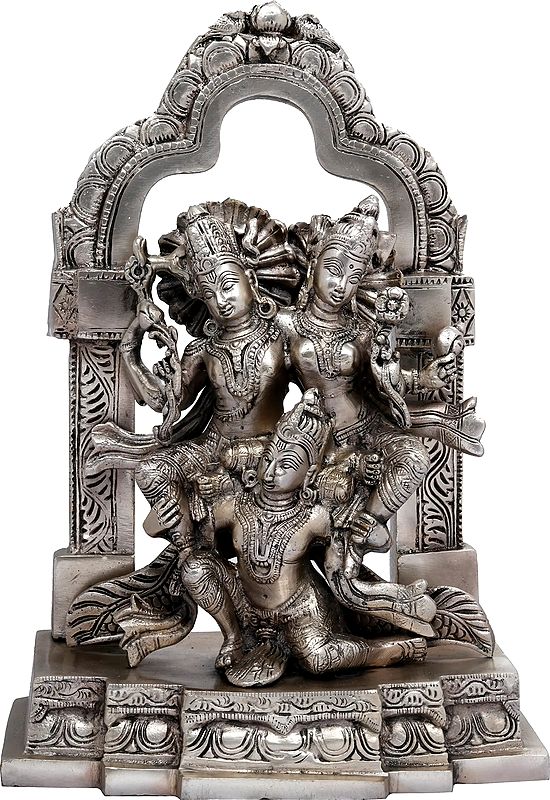 12" Lakshmi-Narayana on Garuda | Indian Handcrafted Brass Idols