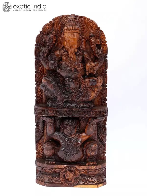 24" Blessing Lord Ganesha | Wood Carving