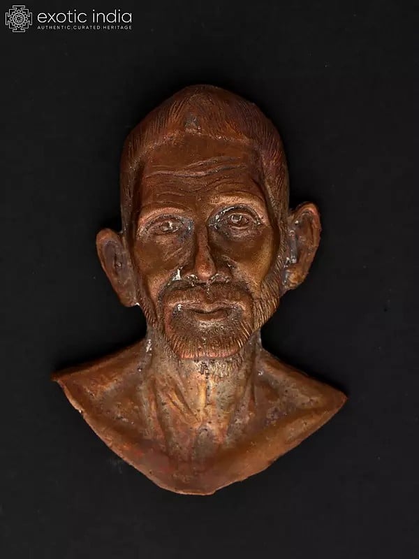 3" Small Ramana Maharshi in Bronze | Wall Hanging