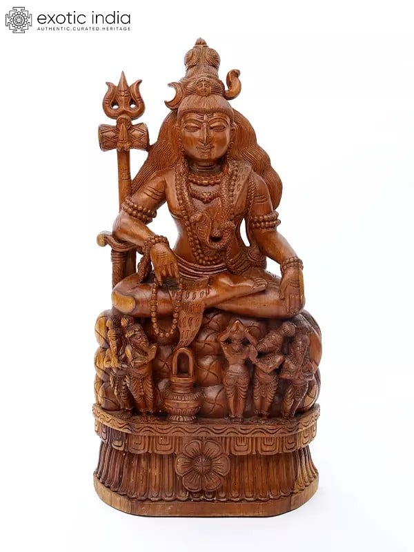 26" Lord Shiva Statue | Wood Carving