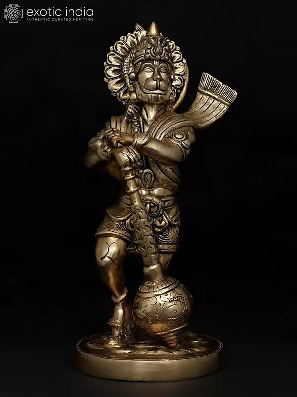 13" Bahubali Hanuman | Brass Statue