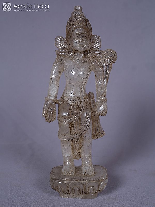 10" Standing Lord Lokeshvara Crystal Statue | Handmade