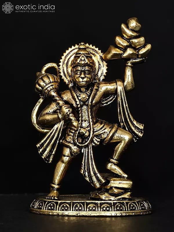 2" Small Sanjivani Hanuman | Brass Statue