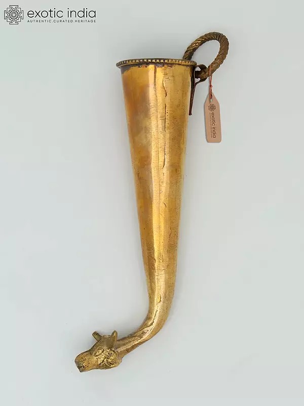 Gaumukhi Shringi in Brass | Handmade | Made in India