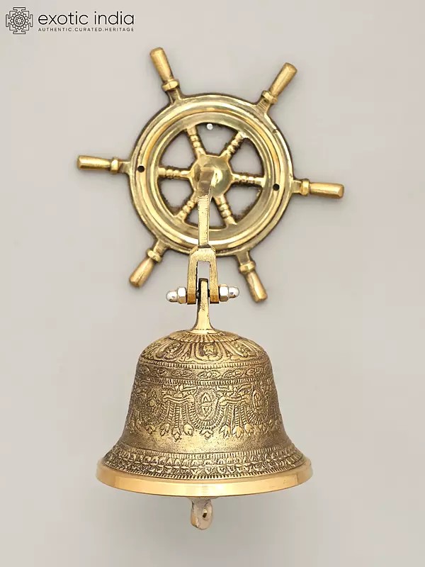 9" Wall Hanging Ritual Bell in Brass