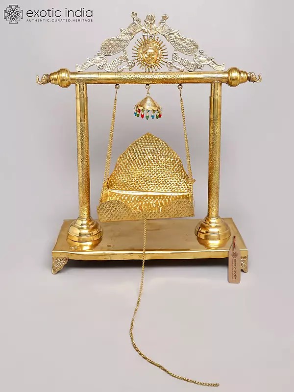 41" Peacock Design Brass Swing for God and Goddess