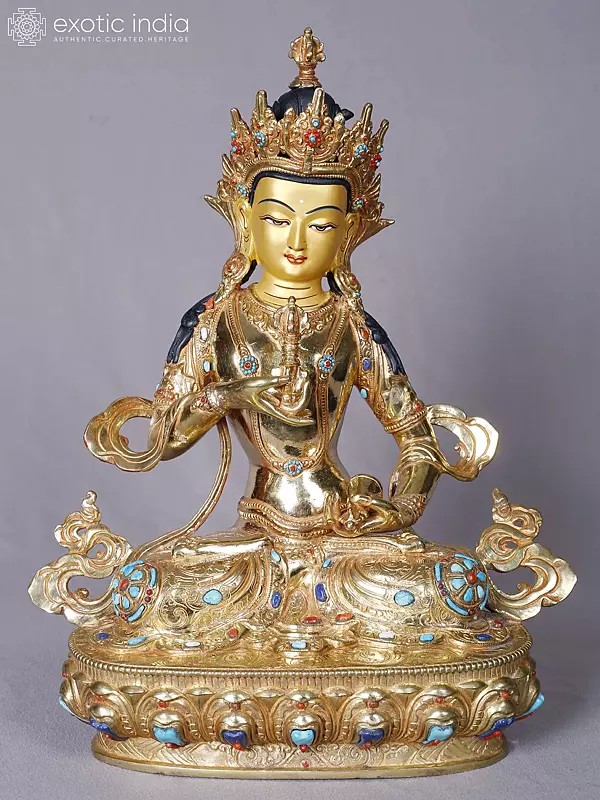 Lord Vajrasattva - Buddhist Deity | Copper with Gold Plated | Handmade Exquisite Art