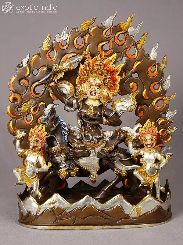 Palden Lhamo Idol | Copper with Gold and Silver Plated | Handmade Exquisite Art