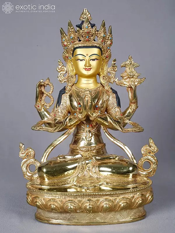 Kharchedi - Nepali Buddhist Deity | Copper with Gold Plated | Handmade Exquisite Art