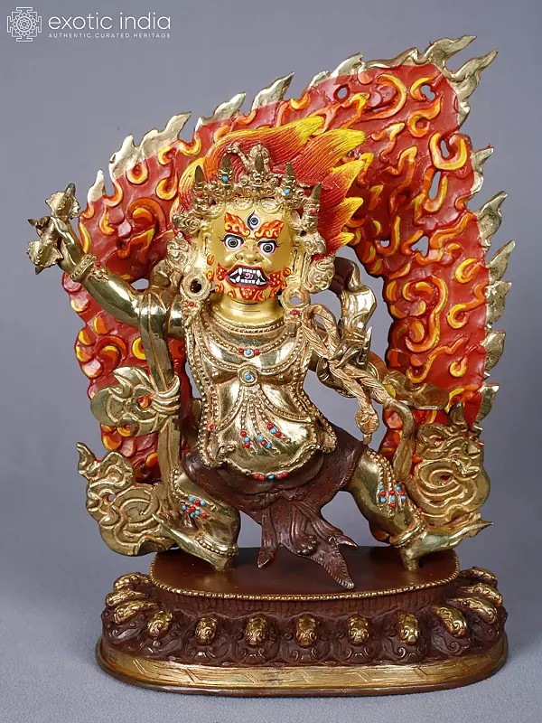 Lord Vajrapani - Nepali Buddhist Deity | Copper with Gold Plated | Handmade Exquisite Art