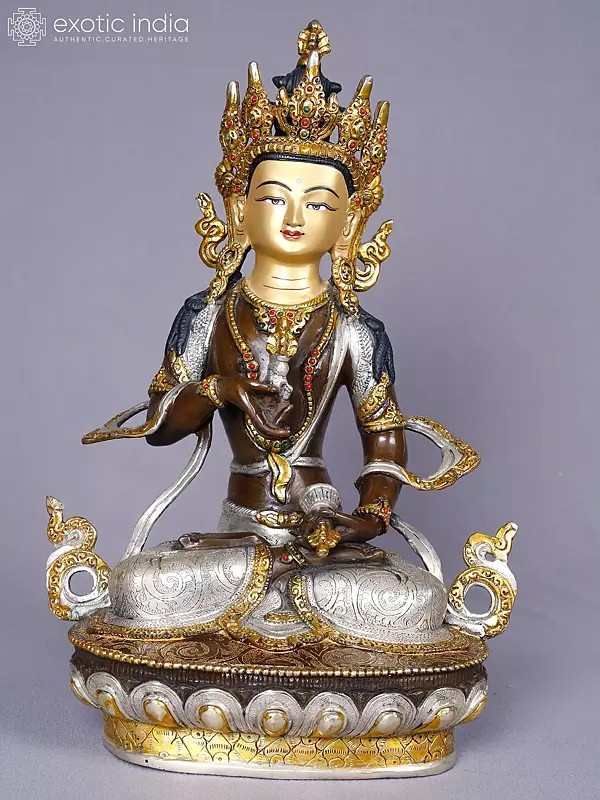 Lord Vajrasattva - Nepali Buddhist Deity | Copper with Gold and Silver Plated | Handmade Exquisite Art