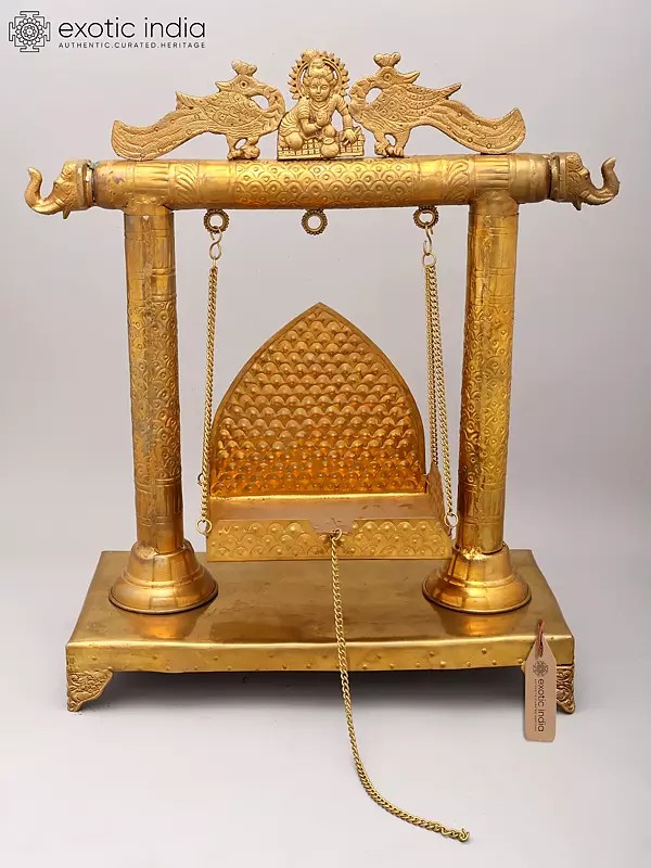 20" Brass Swing/Jhula for Laddu Gopal (Lord Krishna)