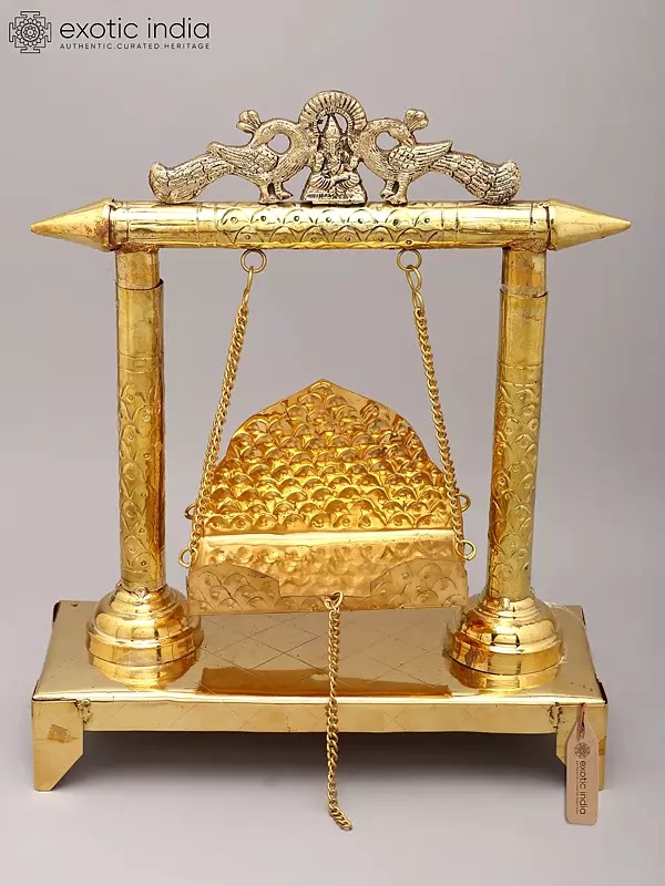 15" Peacock Design Lord Ganesha Swing/Jhula