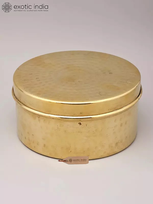6" Round Brass Tiffin Box/Storage Box