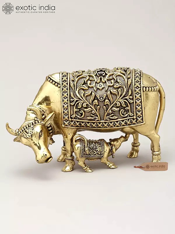 Small Superfine Cow and Calf | Brass Statue