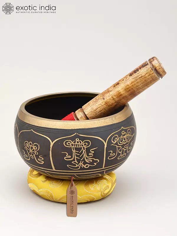 5" Tibetan Buddhist Singing Bowl with Cushion and Wooden Mallet
