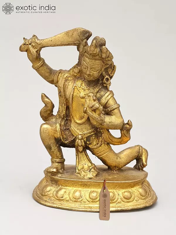 4" Small Buddhist deity Achala | Brass Statue