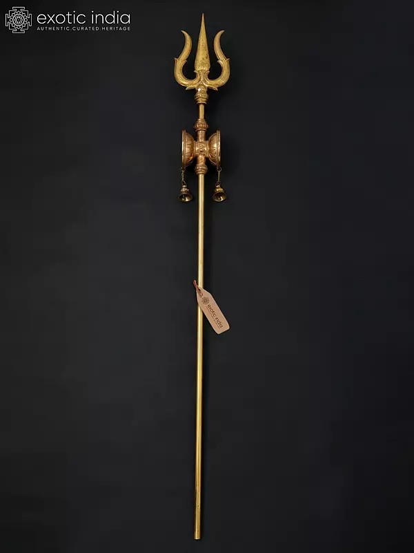 67" Large Size Lord Shiva's Trishul/Trident with Damaru and Bells