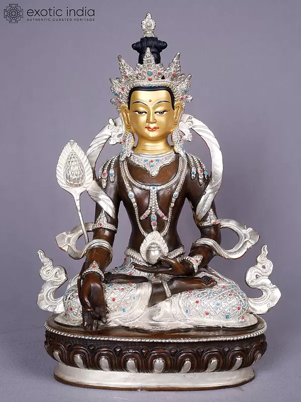 Vajrasattva - Dorje Sempa | Tibetan Buddhist Deity | Copper With Gold And Silver Plated