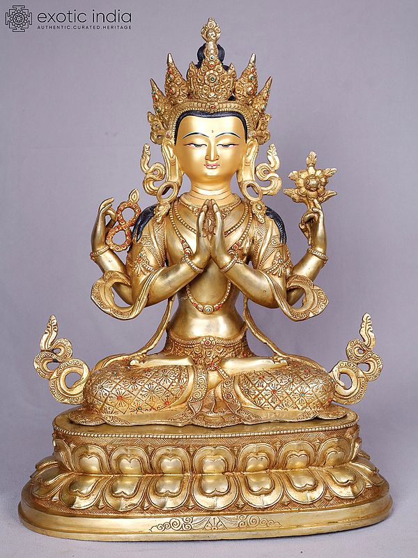 Lord Kharcheri | Tibetan Buddhist Deity | Copper With Gold Plated