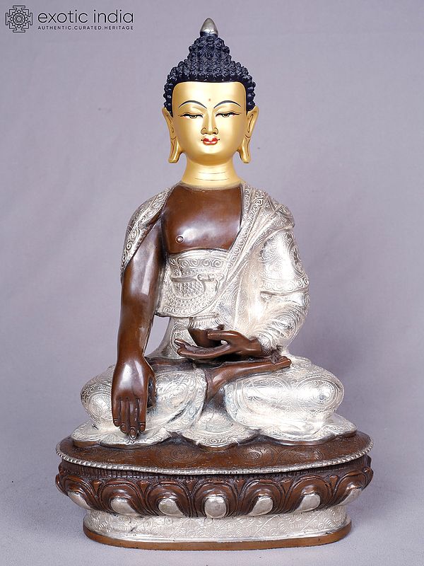 Great Lord Buddha | Tibetan Buddhist Deity | Copper With Gold And Silver Plated