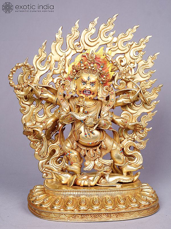 Mahakal Bhairava | Tibetan Buddhist Deity | Copper With Gold Plated