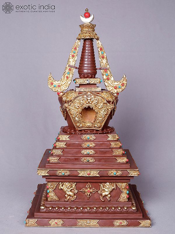 Aesthetic Tibetan Stupa | Copper With Gold Plated