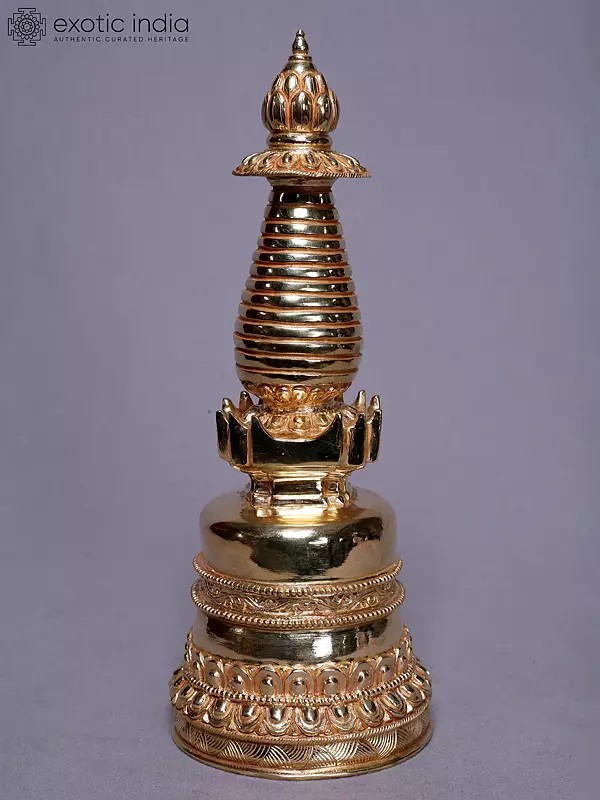 Stupa | Tibetan Stupa | Copper With Gold Plated
