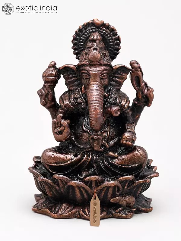 Small Divine Lord Ganapati Idol for Auspicious Beginnings | Handmade | Copper Statue