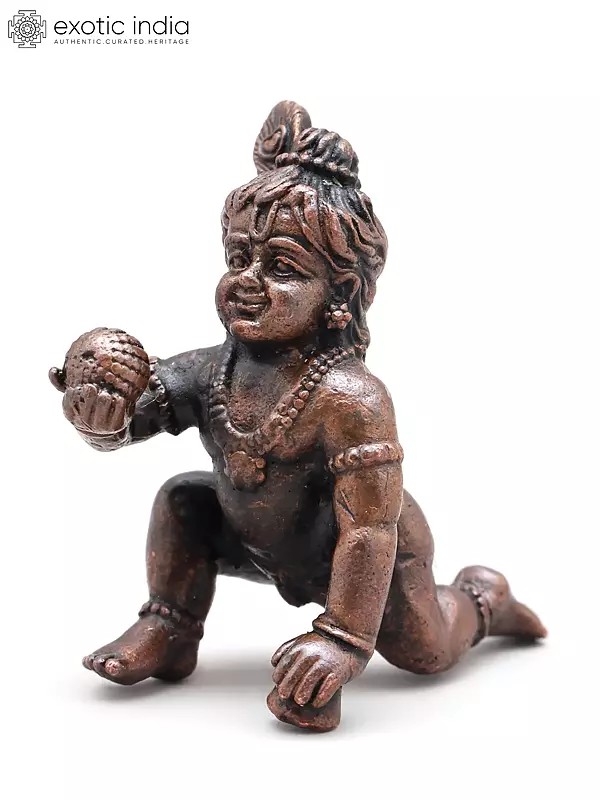 1" Small Laddu Gopal Krishna | Copper Statue