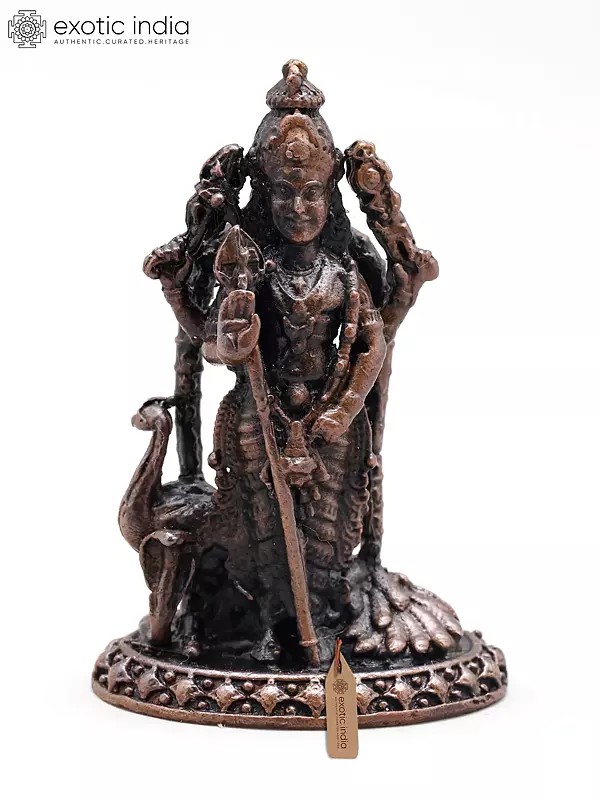 2" Small Standing Lord Murugan (Karttikeya) | Copper Statue