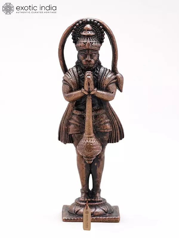 2" Small Standing Lord Hanuman | Copper Statue