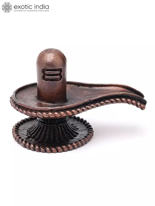 2" Small Shiva Lingam with Sacred Base | Handmade | Copper Statue