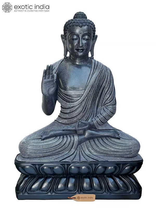 Large Marble Gautam Buddha Statue - Serenity and Wisdom