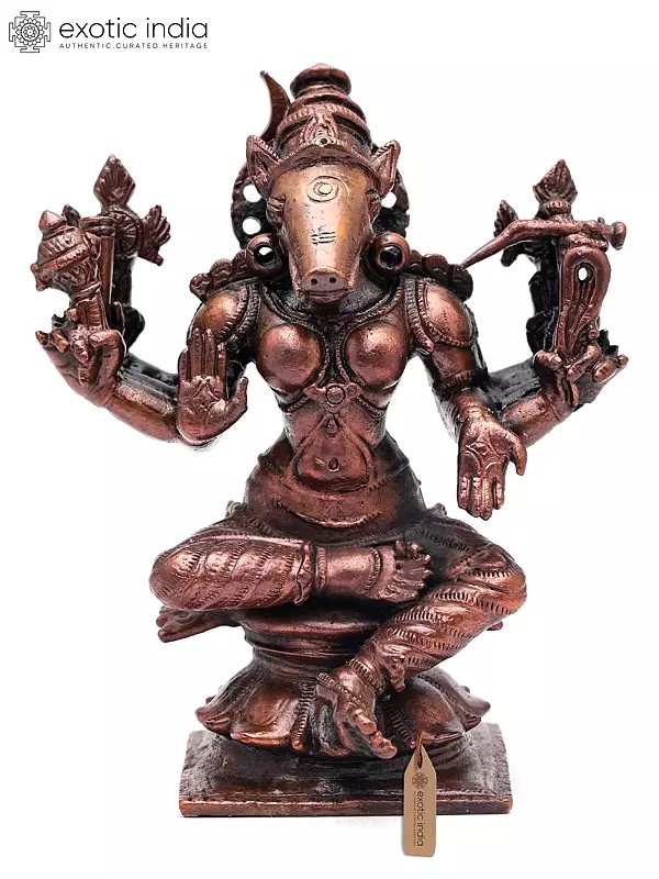 3" Small Eight Armed Goddess Varahi | Handmade Statue